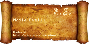 Modla Evelin névjegykártya